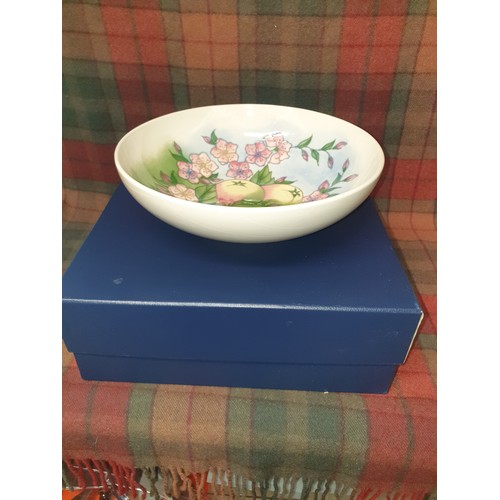 92 - Huge Moorcroft Fruit Bowl Apple Blossom Pattern 26 cm Diameter 8.5 cm Tall With Original Box