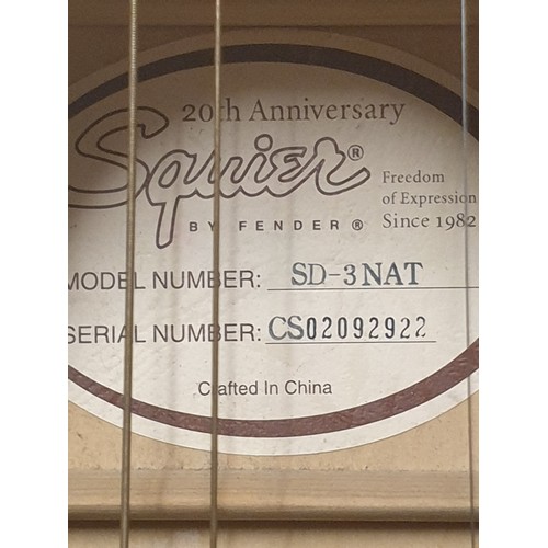 163 - Squire By Fender Acoustic Guitar Model No SD-3NAT 20Th Anniversary Model