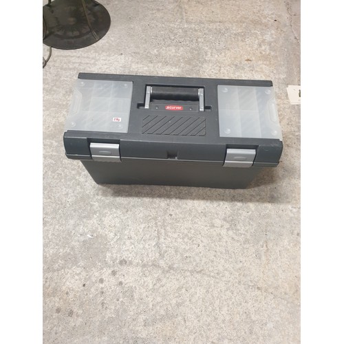 284 - Large Heavy Duty Curver Tool Box With Tools