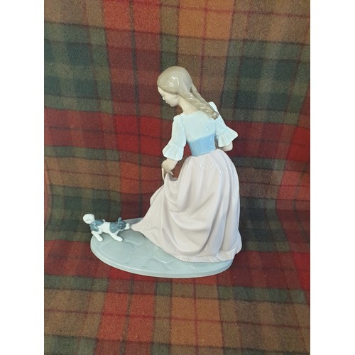 176 - Large Nao Figure Dog Pulling Ladies Dress 30 cm Tall 26 cm Length