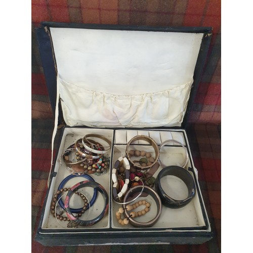 28 - Oriental Jewellery Box Full Of Bangles And Bracelets etc