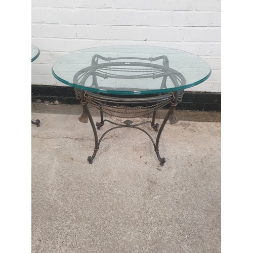 230 - 2 Good Quality Glass And Metal Occasional Tables