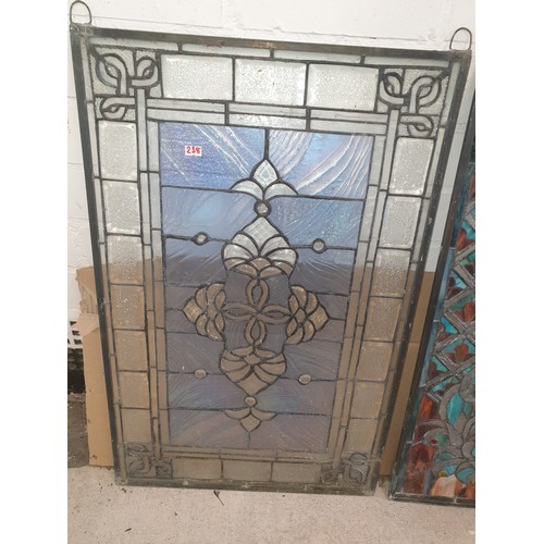 238 - 2 Leaded Glass Hanging Panels 72 X 46 CMS Each