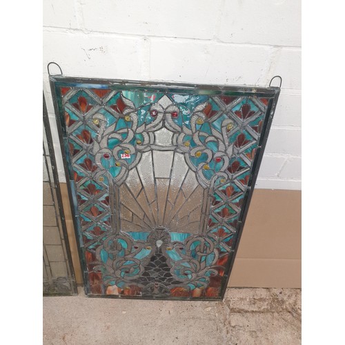 238 - 2 Leaded Glass Hanging Panels 72 X 46 CMS Each