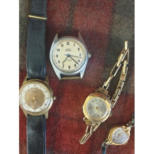 17 - Selection Of Vintage Wrist Watches Smiths Empire , Opolis,Oris west clox etc