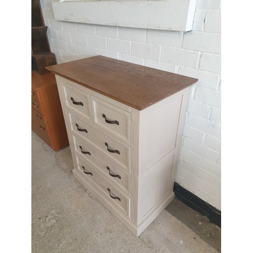 265 - Top Quality 2 Over 3 Chest Of Drawers With Heavy Oak Top