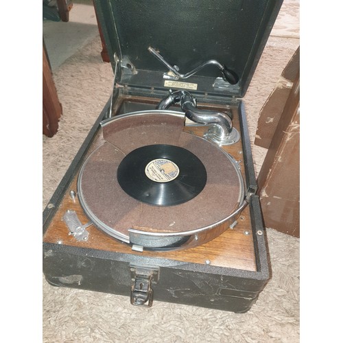 347 - HMV Gramophone With Selection Of 78s Records