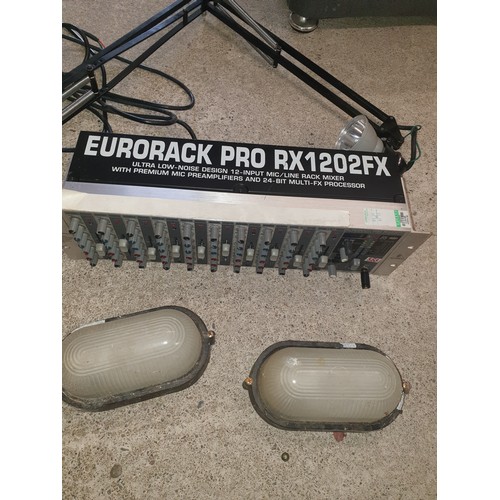 353 - Eurorack pro AX1202FX 12 Input Mic / Line Mixer 2 Ouside Lights And Angle Poise Lamp