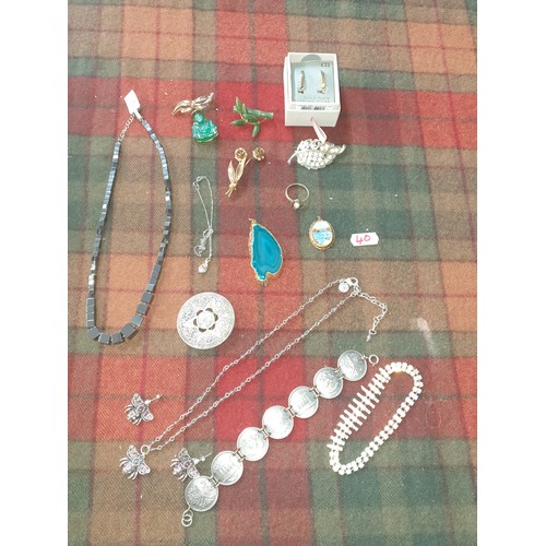 40 - A Selection Of Costume Jewellery To Include Silver &  Diamante etc