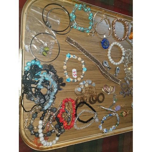 45 - A Tray Of Good Quality Costume Jewellery Including Bracelets, Ring Necklaces etc