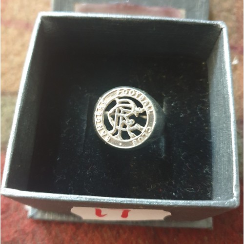 17 - Silver hall marked Gents Rangers Football Club Ring