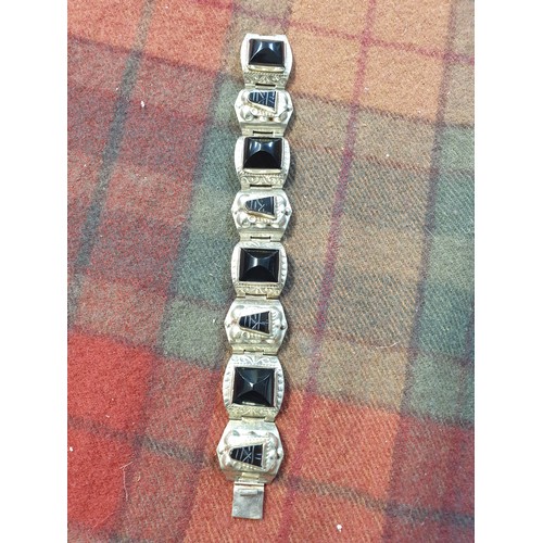 33E - Silver And Onyx Bracelet