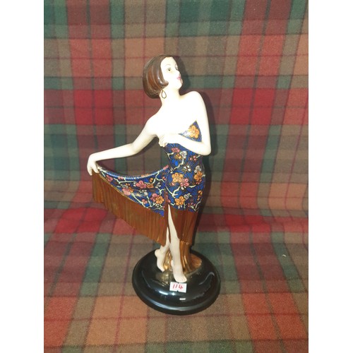 114 - A Large Coalport Art Deco Figurine The Flapper By Jack Glynn Stands [31cm in height]