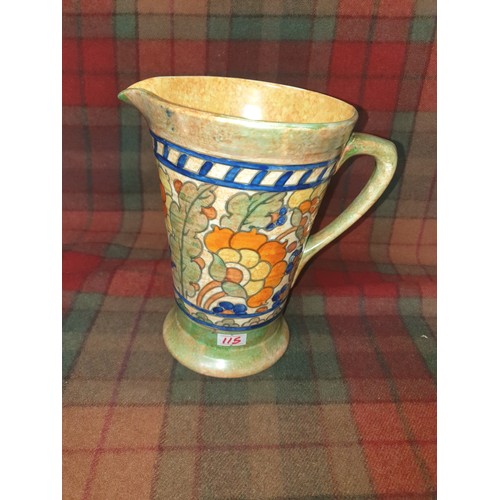 115 - A Signed Charlotte Rhead Hand Painted Tube Lined Water Jug [19cm in height]