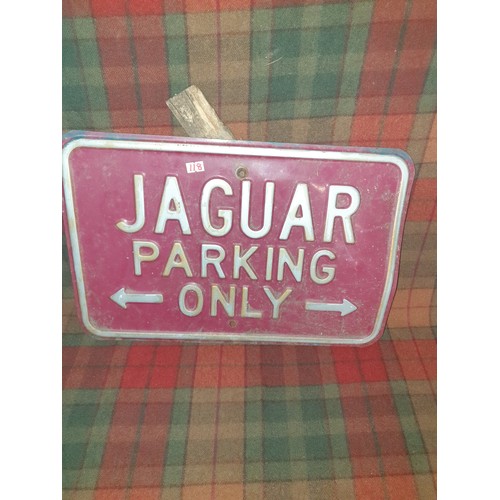 118 - Vintage Jaguar Enamel Parking Sign [45x30cm]