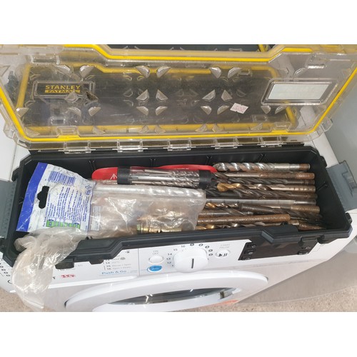 302 - Stanley Fat Max 4 Storage Stacking Boxes And Drills etc