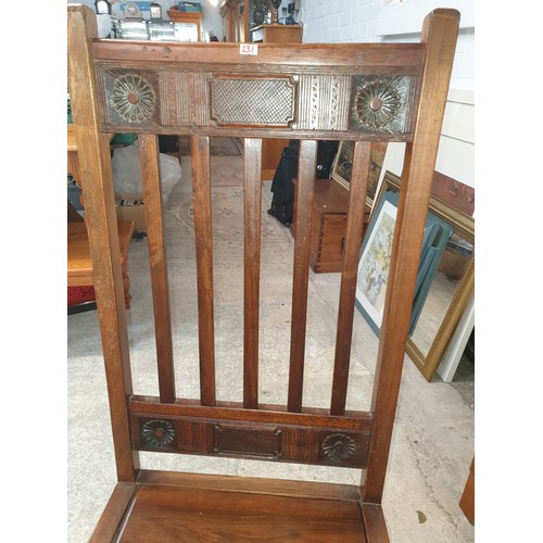 231 - Oak High Back Vintage Rocking Chair