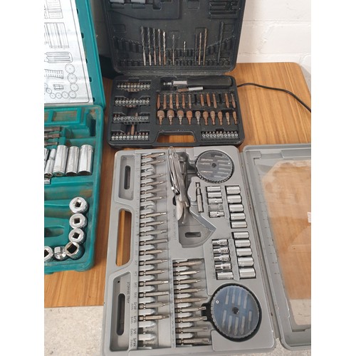 314 - 3 Assorted Tool Kits Socket Set, Driver Set etc