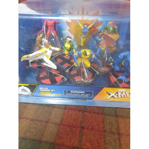 144 - Selection Of Marvel Action Figures Including X Men 9 Figure Boxed Set To Include Aqua Man Trident Et... 