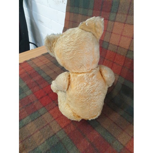 127 - Vintage Teddy Bear With Glass Eyes Moving Limbs