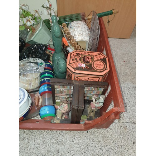 391 - A Huge Crate Of Collectables Wade, Oriental Ware & Hand Cream Pot etc