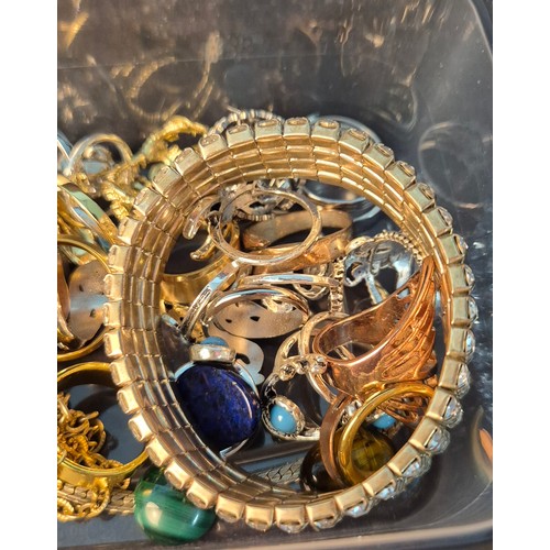 50I - A small box of costume jewellery Rings necklaces etc