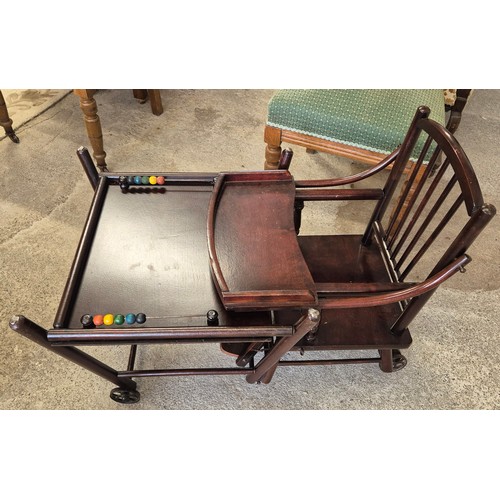 244 - Early 1900s Childs Metamorphic High Chair / Chair and Table