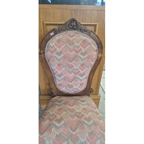 246 - 19th Century Ornate Nursing Chair On Caster Feet