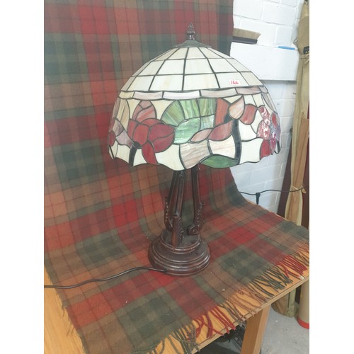 166 - Large Tiffany Style Table Lamp With Shade