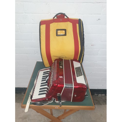 176 - Stella Accordion In Fitted Carry Case Possibly Swedish ? Good Working Order Sound Beautiful