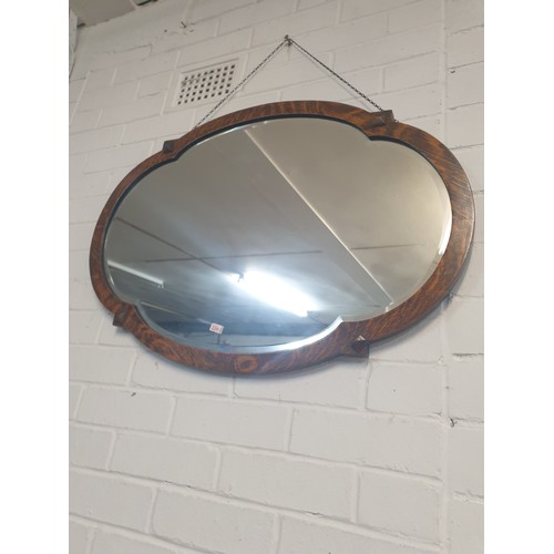 256 - Super Quality Oak Framed Bevel Edge Mirror