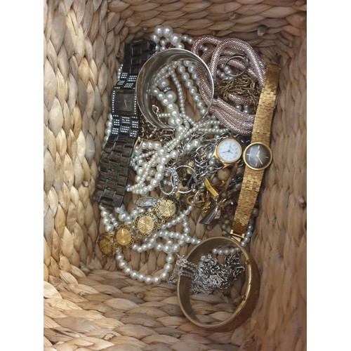 40A - Basket Of Costume Jewellery Including Boxed Jewellery