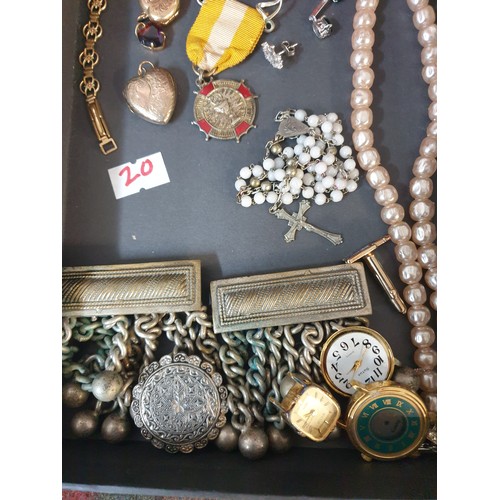 20 - Selection Of Costume Jewellery To Include 12 ct Rolled Gold Rotary Watch, 9ct Gold Back And Front Lo... 