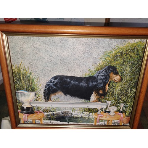 272 - A Shelf Of Dashound Sausage Dogs Etc & Painting Of Dachshund etc