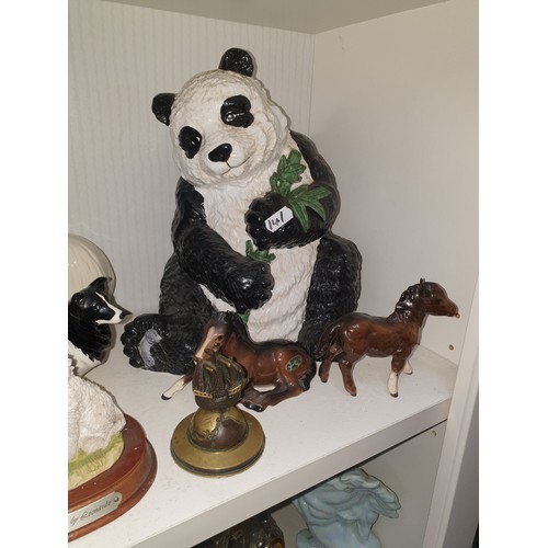 141 - A collection Of Animals Beswick Foals, Large Panda, Sheep & Zebra etc