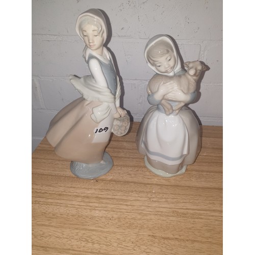 109 - 2 vintage Large Nao Figures