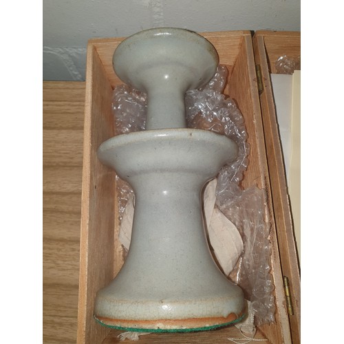130 - Vintage Chinese Wan Yui Pottery Item With Authentication Letter