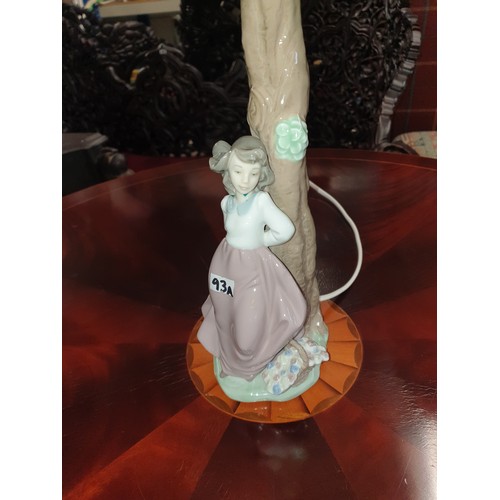 93A - Large Nao Girl With Basket Of Flowers Table Lamp 62 cm Tall