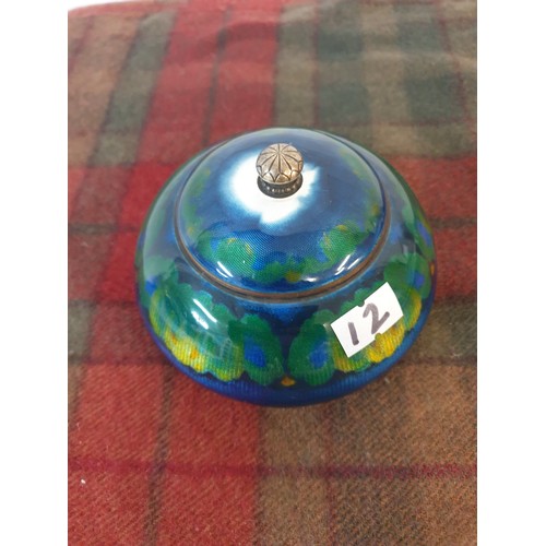 12 - Norweigan Silver And Enamel Lidded Box by maker David Anderson