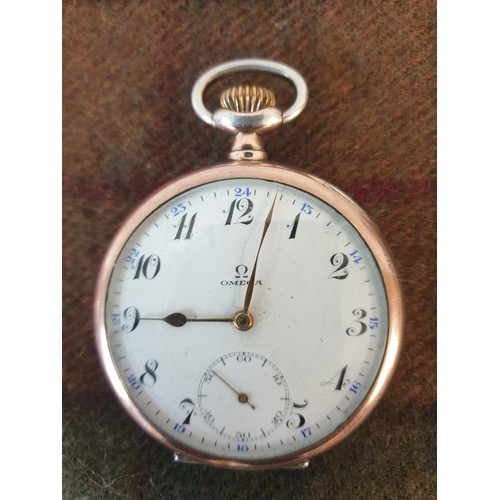 15 - Omega Silver & yellow metal  Pocket Watch [Working order]