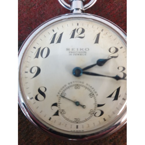 21 - A Vintage Seiko Japanese Railway Pocket Watch [Working order]