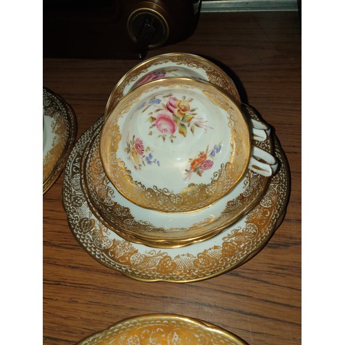 119 - Hammersley & Co Beautifully Gilded Tea Service 12 piece Setting 38 Pieces