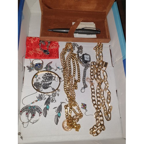 30 - A Selection Of Costume Jewellery Including Boxed Aston Brown Pen etc