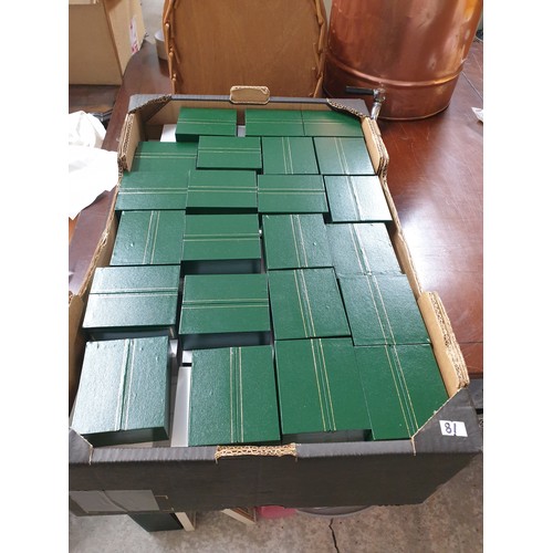 32 - Large Box Of Brand New Jewellery Bangle Boxes In Plush Green With Gold Trim