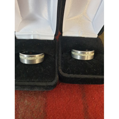 9 - 2 Tungsten Wedding Bands Size M And N