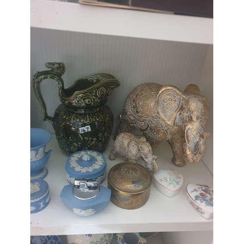 147 - Shelf Of Collectables Doulton, Wedgwood. Woods etc