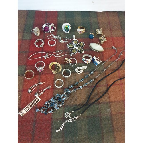 31 - Selection Of Assorted Jewellery Rings Necklace etc To Include Silver Rennie McIntosh Pendant and Ear... 