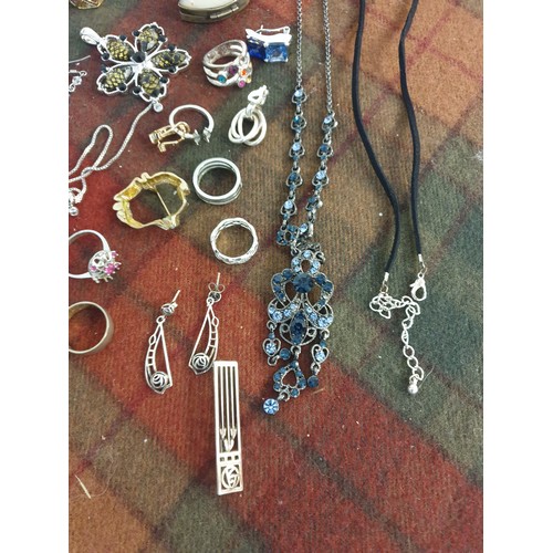 31 - Selection Of Assorted Jewellery Rings Necklace etc To Include Silver Rennie McIntosh Pendant and Ear... 