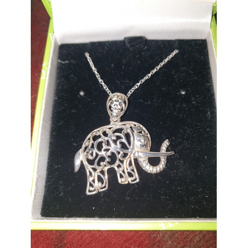 30C - Silver Chain With Silver Elephant Pendant