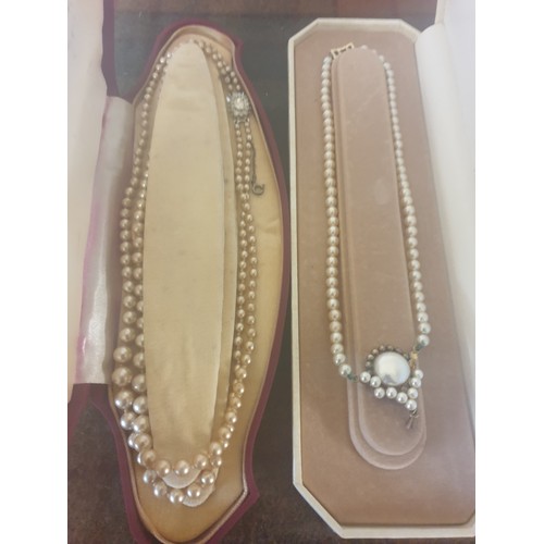 8 - Two strings of vintage & antique pearls